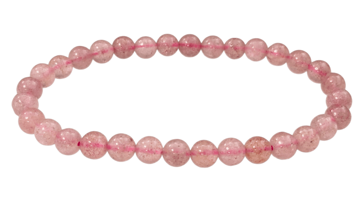 Bracelet Quartz Fraise Hematoide A perles 6mm chez Arabesk