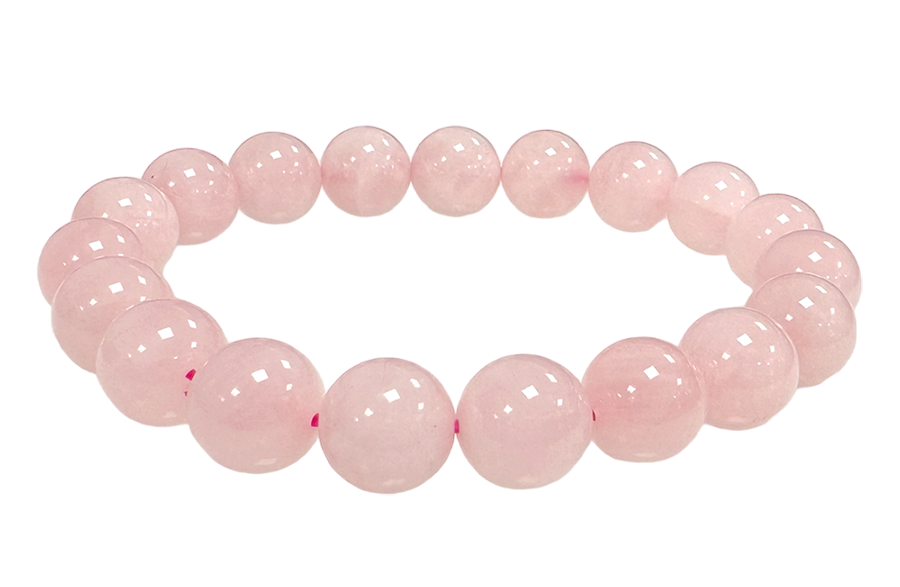 Bracelet quartz rose perles 10mm