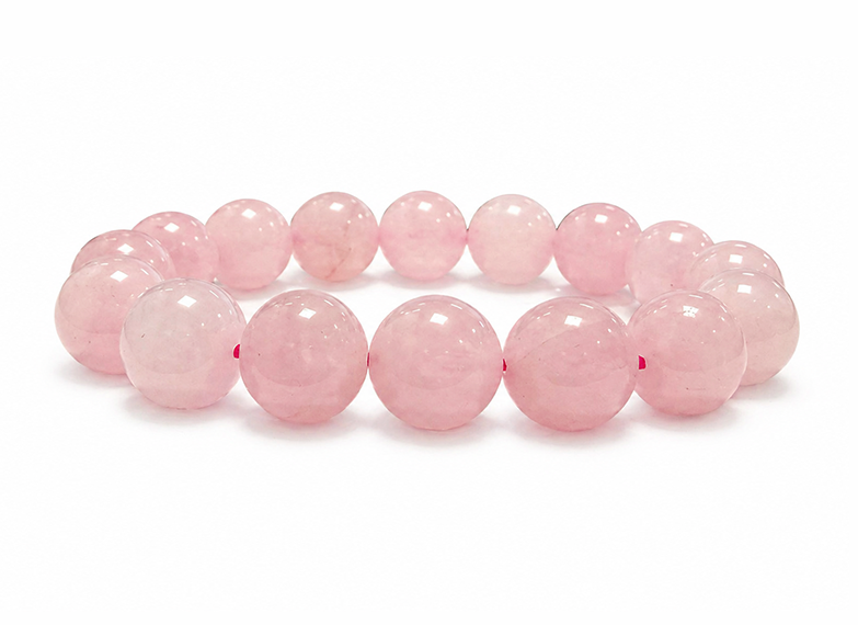 Bracelet Quartz Rose A perles 12mm