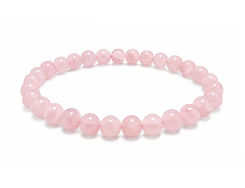 Bracelet Quartz Rose AB perles 6mm