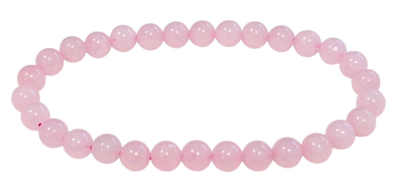 Bracelet Quartz Rose perles 6mm