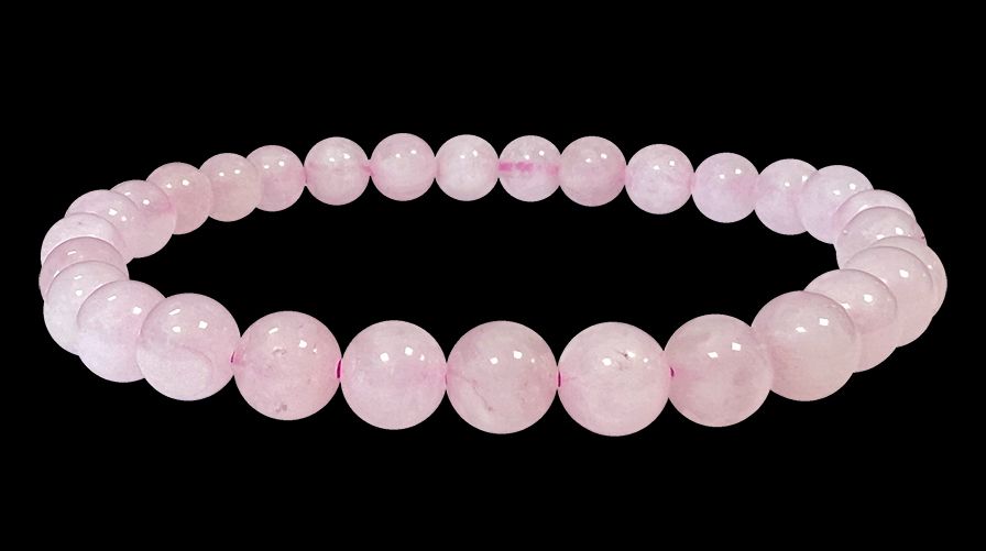 Bracelet Quartz Rose perles 6mm