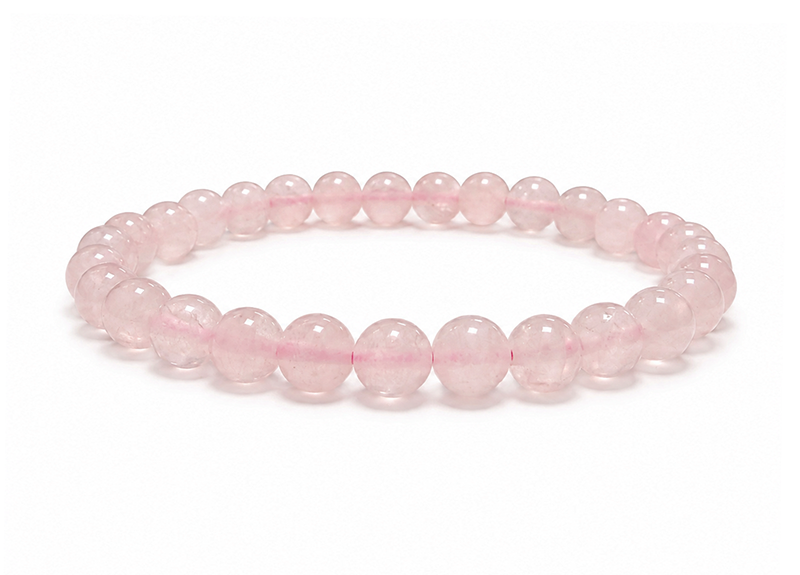 Bracelet Quartz Rose A perles 6-7mm
