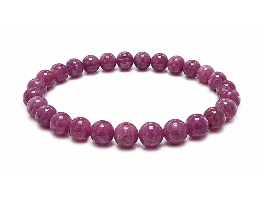Bracelet Rubis AAAA perles 6mm chez Arabesk
