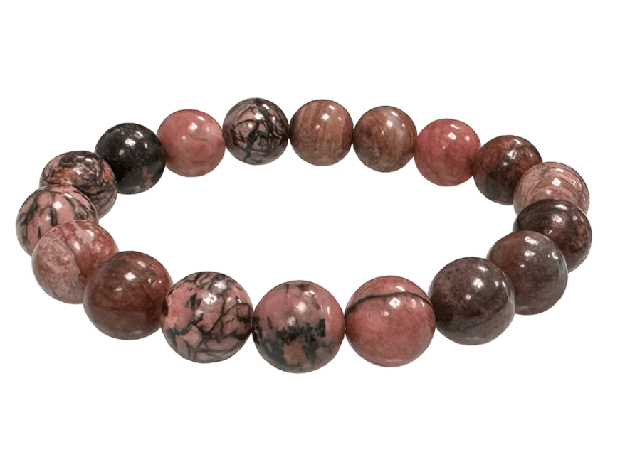 Bracelet Rhodonite perles 10mm chez Arabesk