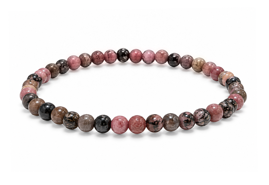 Bracelet Rhodonite A perles 4mm chez Arabesk