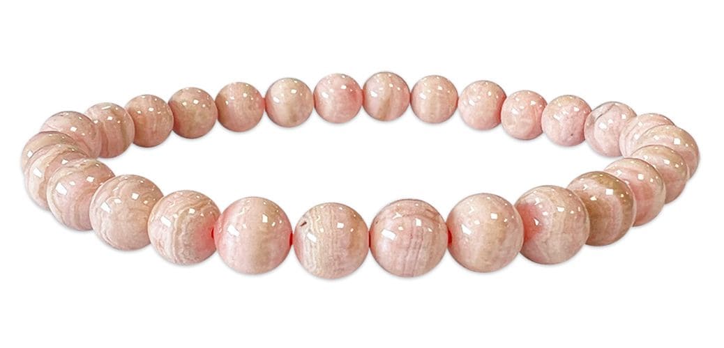 Bracelet Rhodochrosite Argentine perles 6-7mm