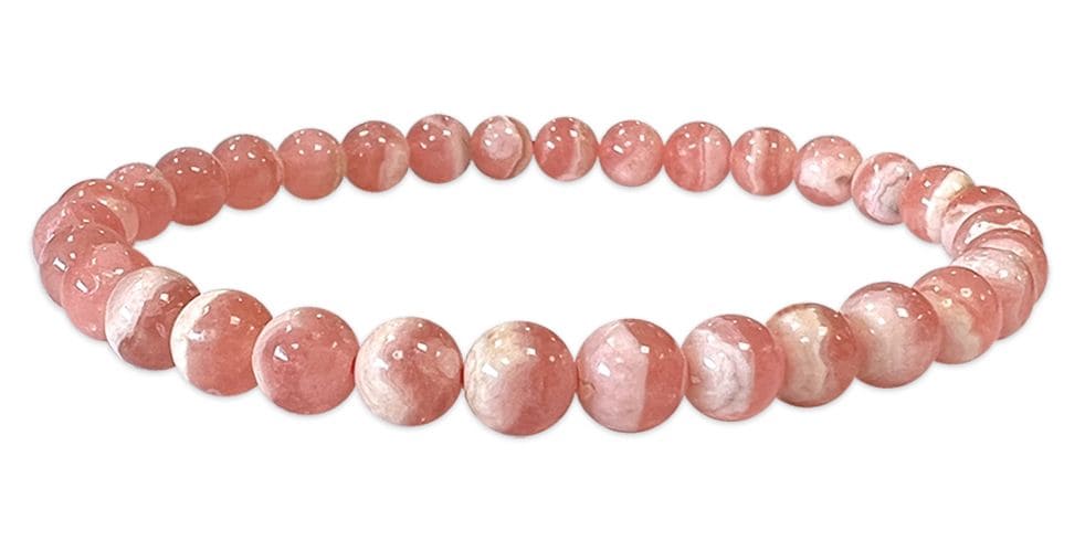 Bracelet Rhodochrosite Argentine AA perles 5.5-6.5mm