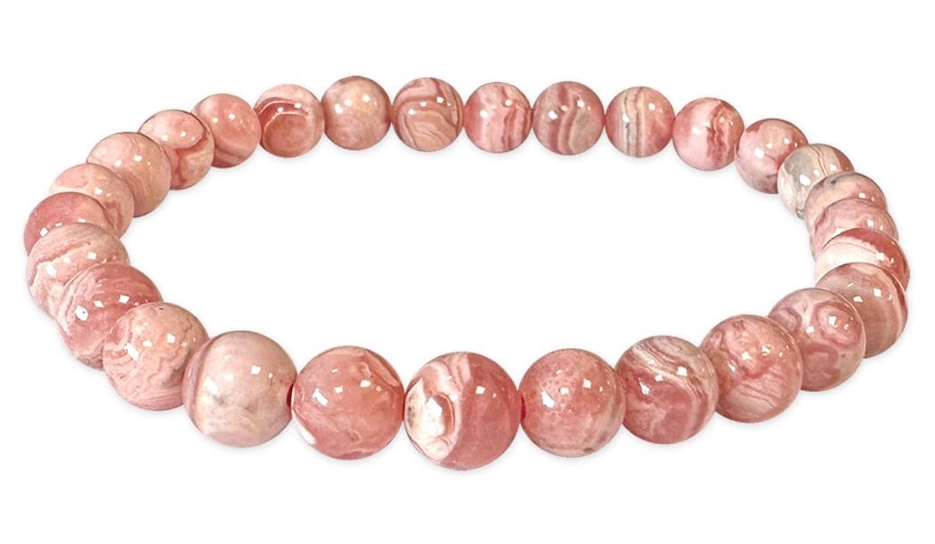 Bracelet Rhodochrosite Argentine AA perles 6-7mm