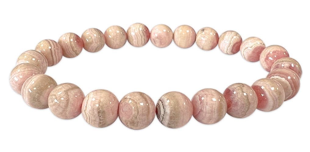 Bracelet Rhodochrosite Argentine perles 7-8mm