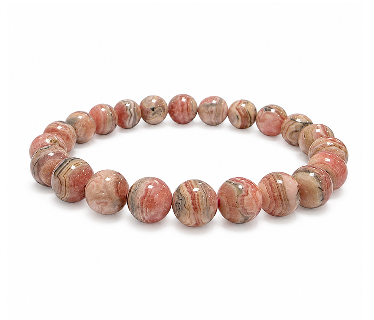 Bracelet Rhodochrosite Argentine A perles 8-9mm chez Arabesk