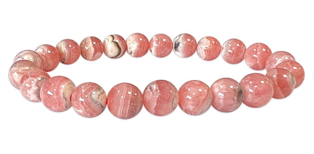 Bracelet Rhodochrosite Argentine AA perles 8-9mm