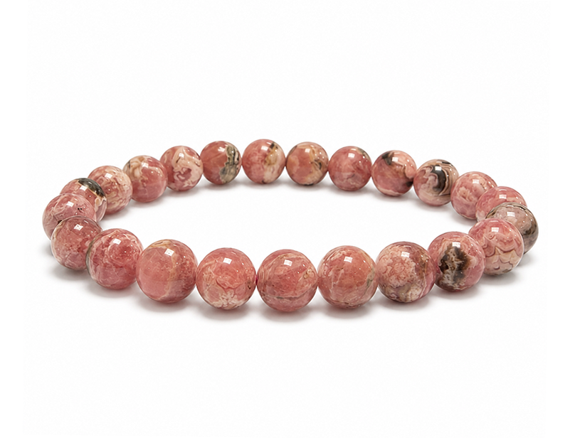 Bracelet Rhodochrosite Argentine AA perles 7.5-8.5mm chez Arabesk
