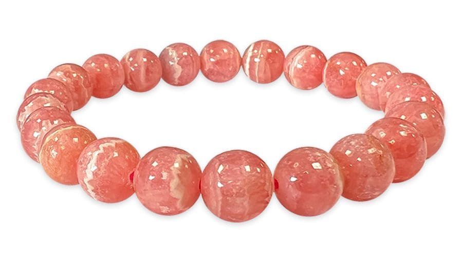 Bracelet Rhodochrosite Argentine AAA perles 7.5-8.5mm