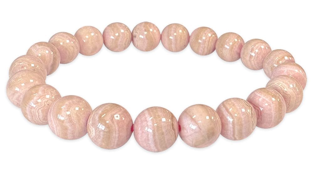 Bracelet Rhodochrosite Argentine perles 9-10mm