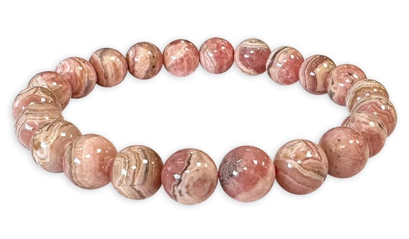 Bracelet Rhodochrosite Argentine A perles 8-9mm