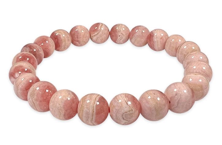 Bracelet Rhodochrosite Argentine perles 8.5-9mm