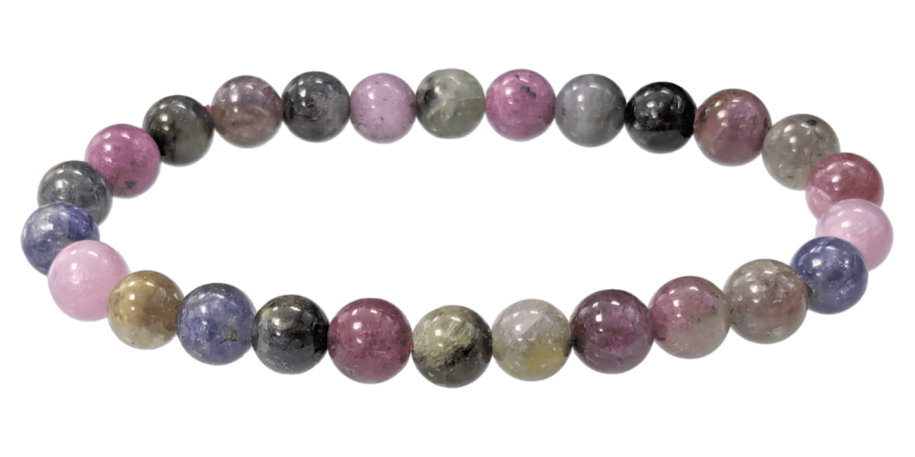 Bracelet Saphir multicolore perles 6-7mm