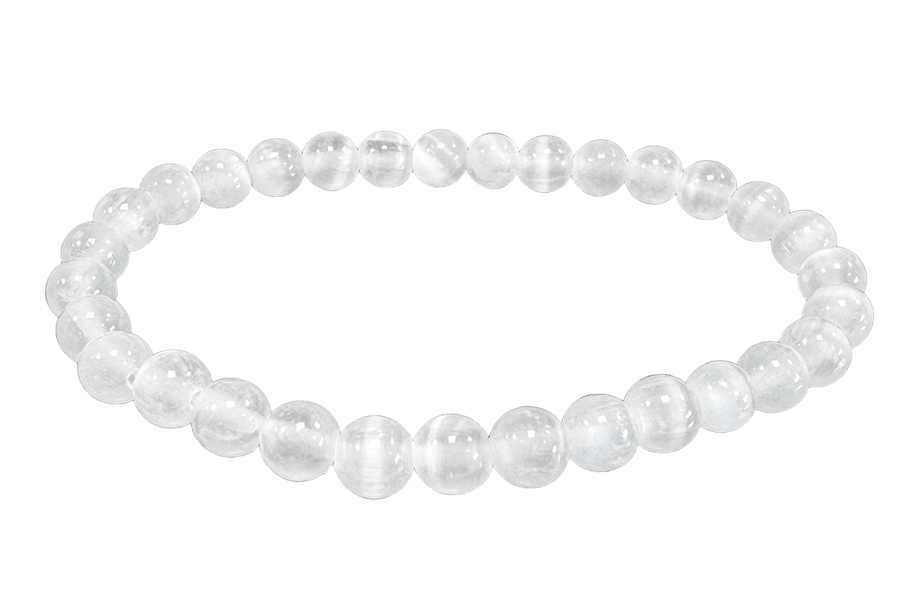 Bracelet Sélenite Oeil de Chat AA perles 6mm