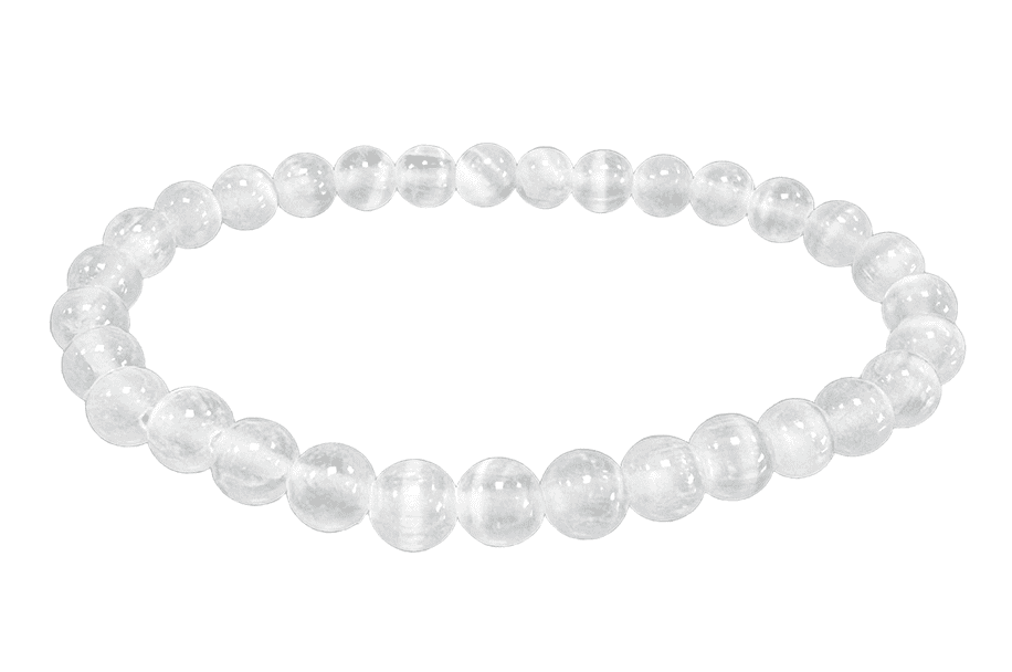 Bracelet Sélenite Oeil de Chat AA perles 6mm chez Arabesk