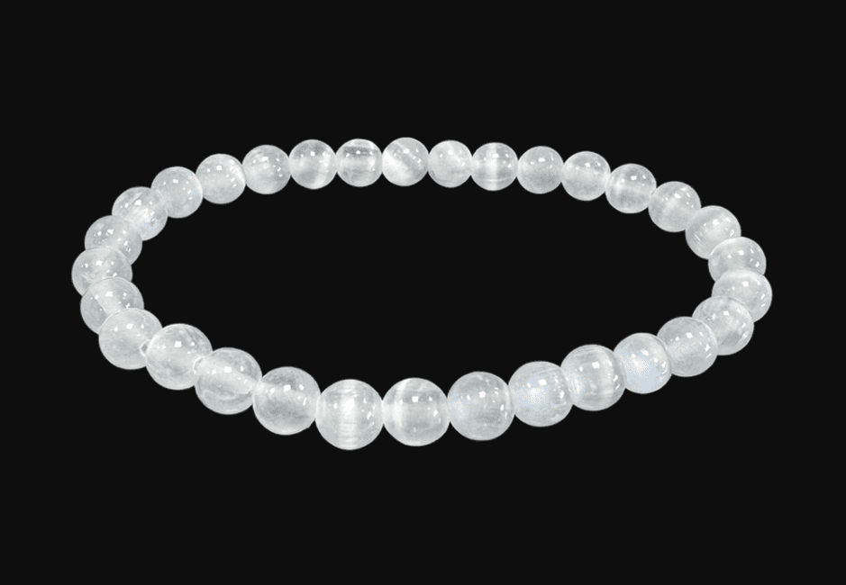 Bracelet Sélenite Oeil de Chat AA perles 6mm chez Arabesk|fr