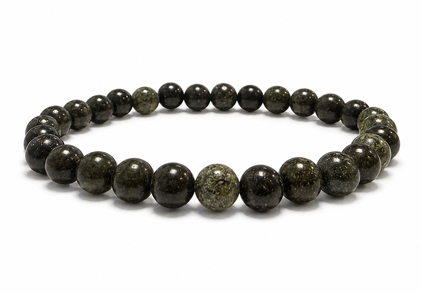 Bracelet Serpentine Pérou AB perles 6-7mm