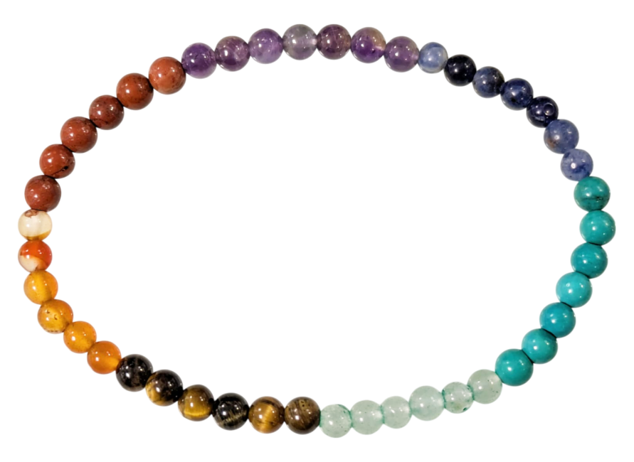 Bracelet 7 chakras perles 4mm chez Arabesk