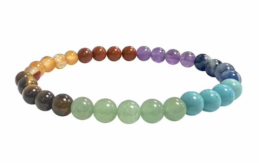 Bracelet 7 chakras A perles 6mm