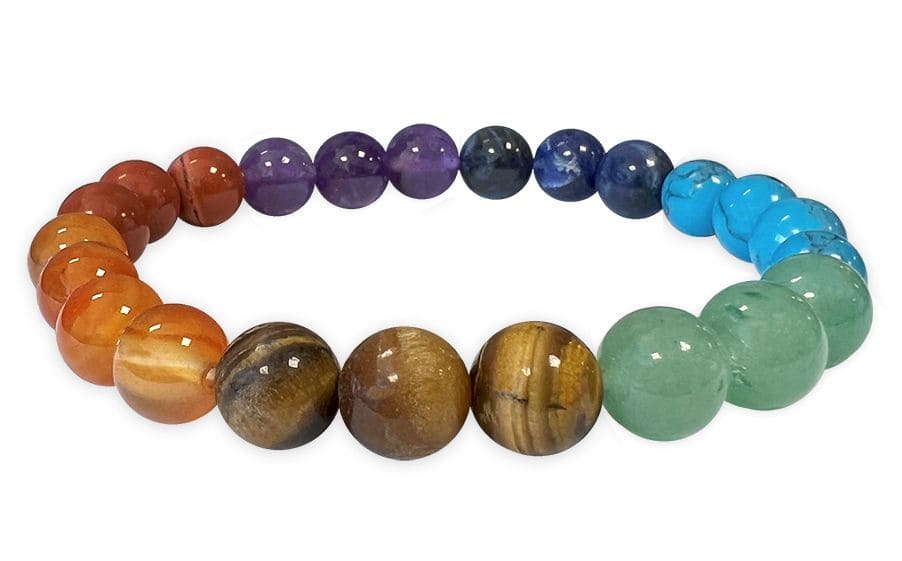 Bracelet 7 chakras perles 8mm chez Arabesk
