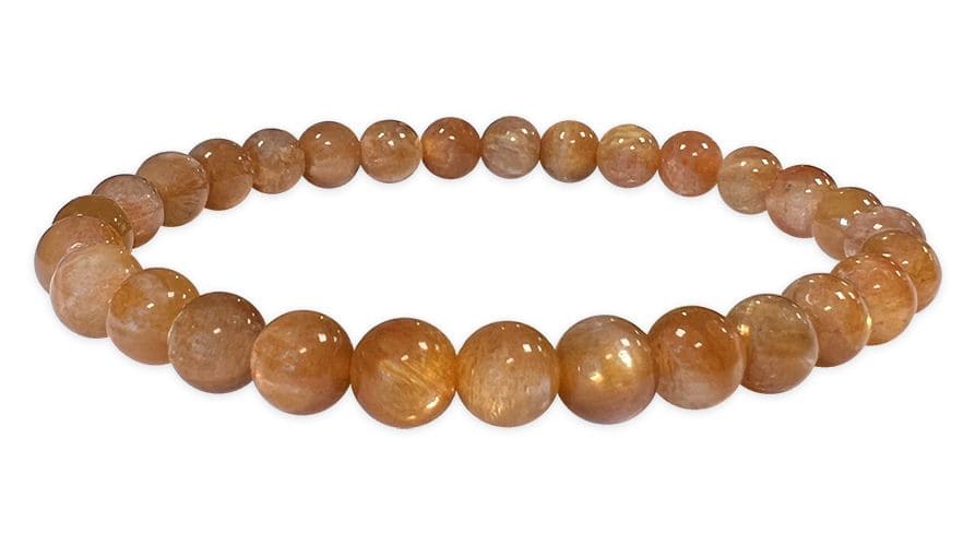 Bracelet Pierre de Soleil Doré AA perles 6mm