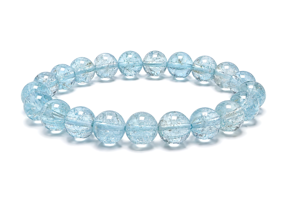 Bracelet Topaze Bleue AA+ perles 9mm chez Arabesk