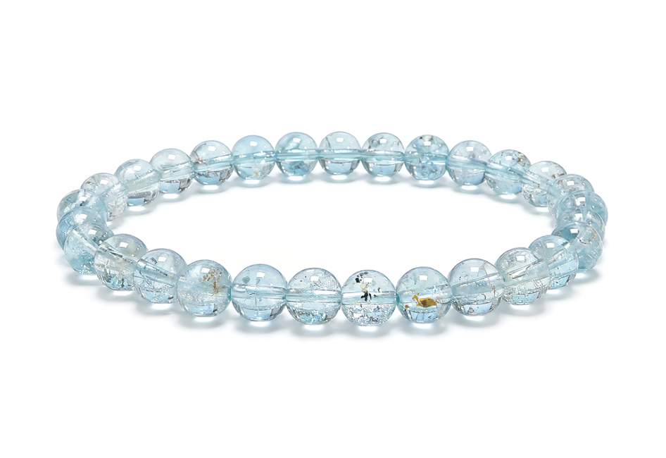Bracelet Topaze Bleue AA+ perles 6-7mm