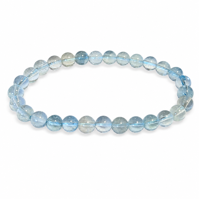 Bracelet Topaze Bleue AA+ perles 6-7mm