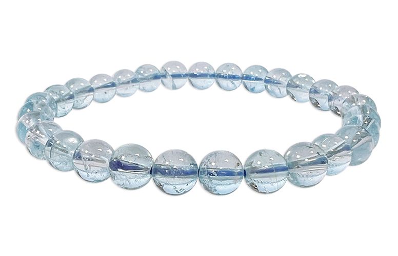 Bracelet Topaze Bleue AAA perles 6-7mm