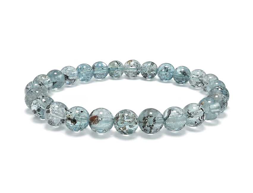 Bracelet Topaze Bleue AA+ perles 7-8mm chez Arabesk