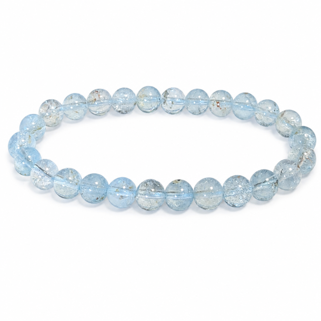 Bracelet Topaze Bleue AA+ perles 7-8mm