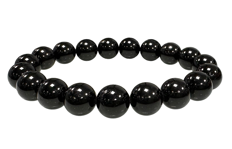 Bracelet tourmaline noire A perles 10mm