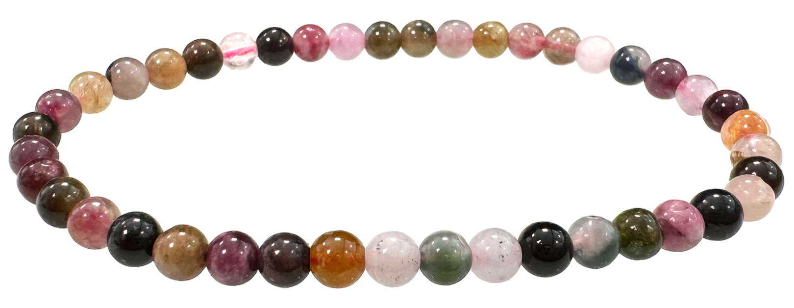 Mehrfarbiges Turmalin-Armband mit 4-mm-Perlen