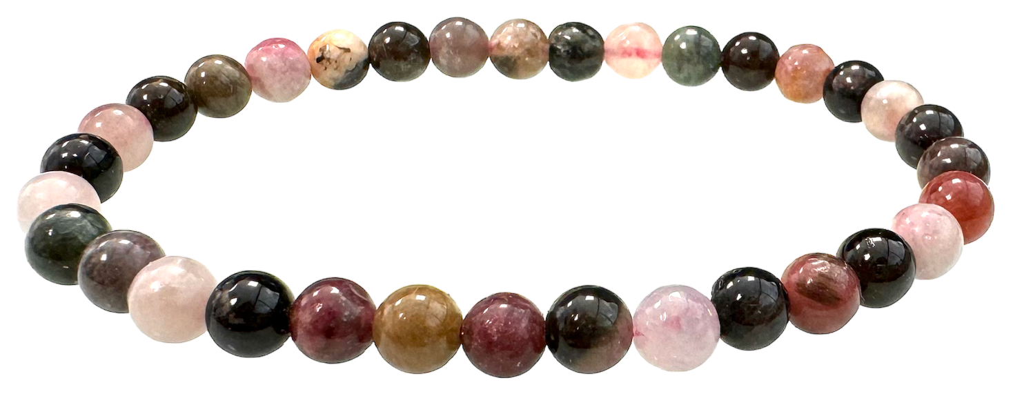 Bracelet Tourmaline multicolore A perles 5mm