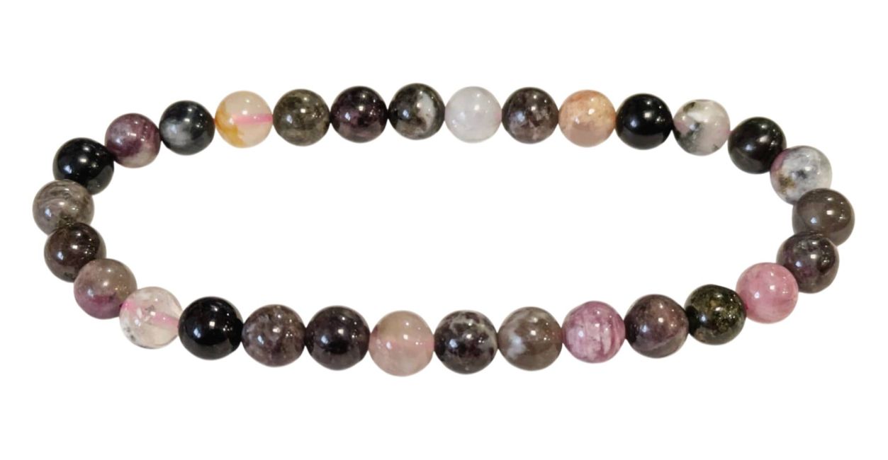 Bracelet Tourmaline multicolore A perles 6mm