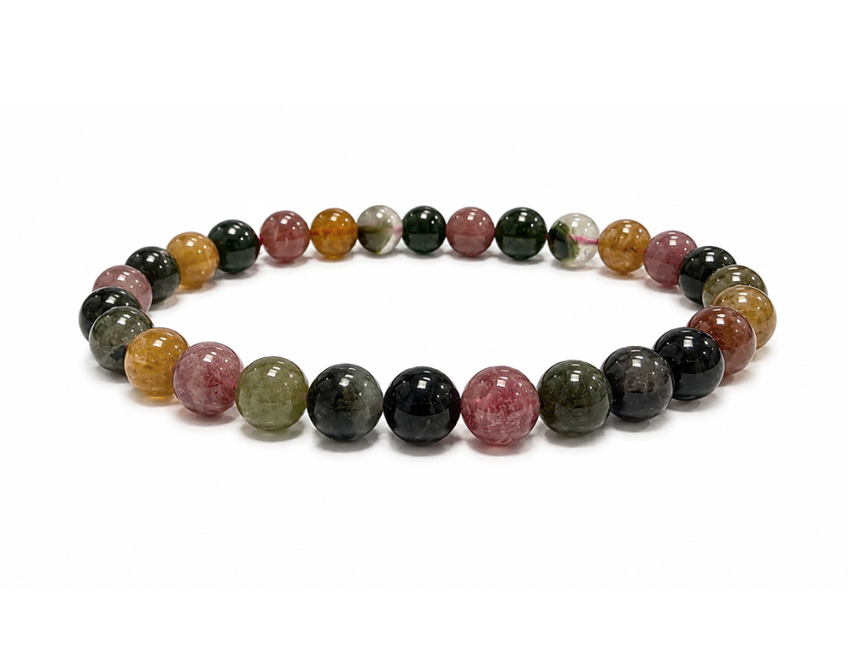 Bracelet Tourmaline Multicolore AA+ Perles 6,5-7,5 mm