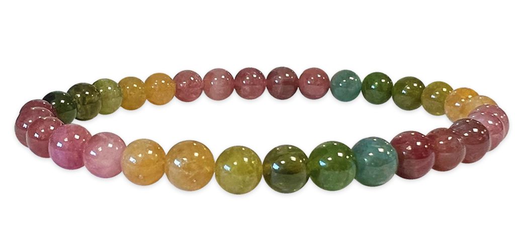 Bracelet Tourmaline multicolore AAA perles 5.5-6.5mm