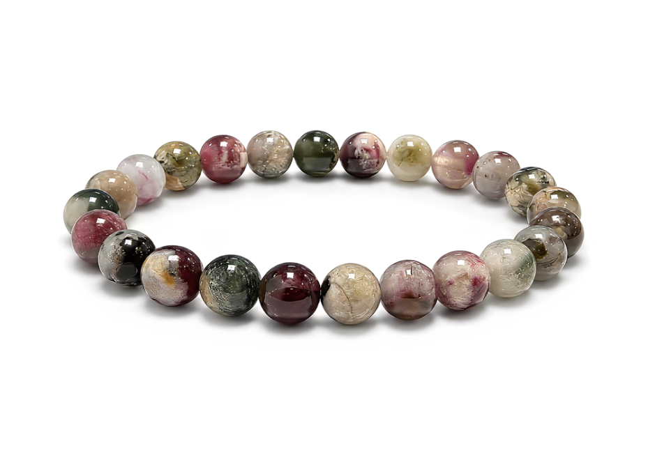 Bracelet Tourmaline Multicolore A Perles 8 mm chez Arabesk