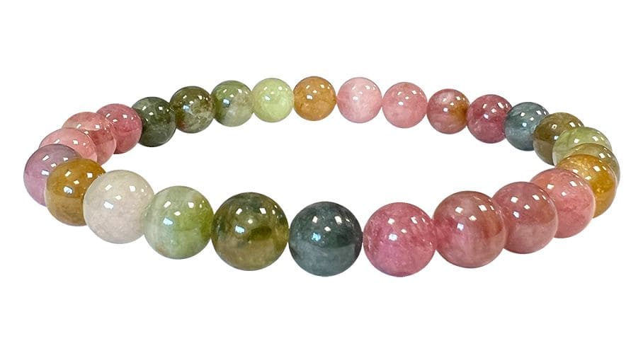 Bracelet Tourmaline multicolore AAA perles 6.5-7mm