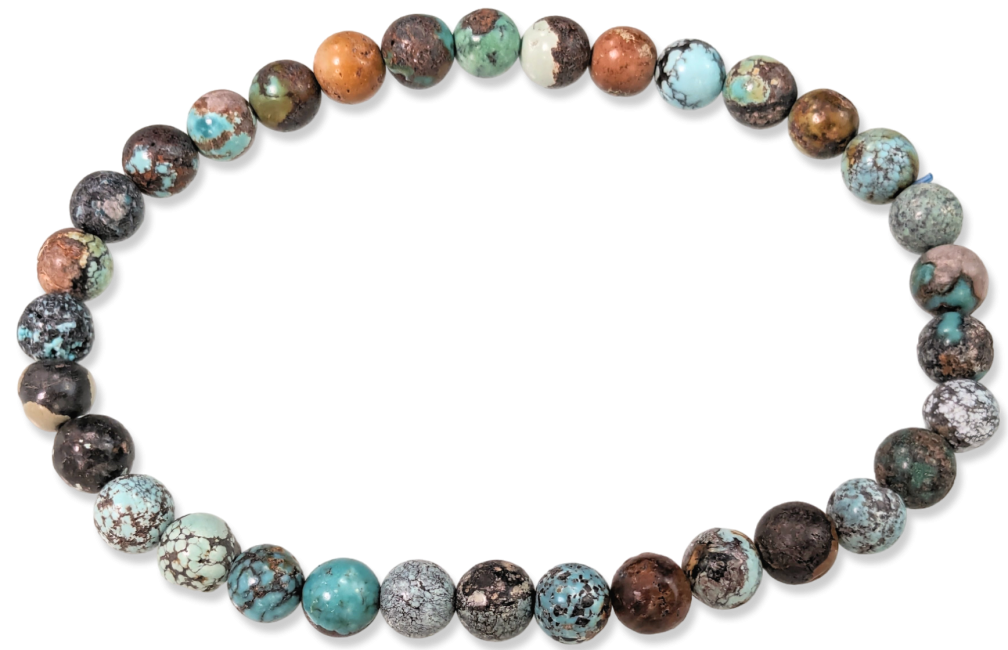 Natürliches türkisfarbenes Armband aus China mit 5–6 mm großen Perlen