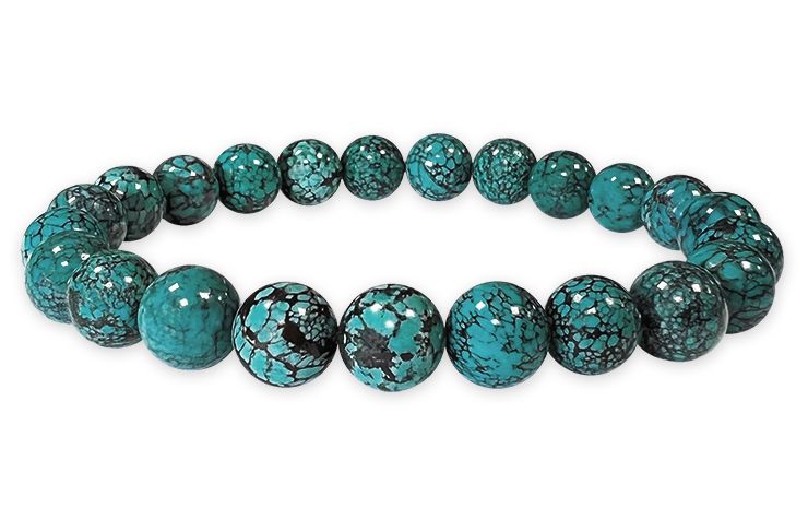 Bracelet Turquoise Naturelle de Chine AAA perles 8mm