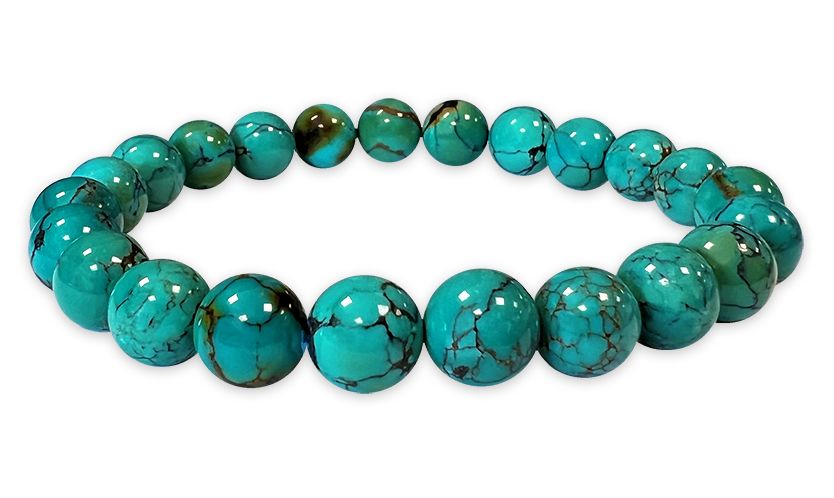 Bracelet turquoise naturelle de Chine AAAA perles 8mm
