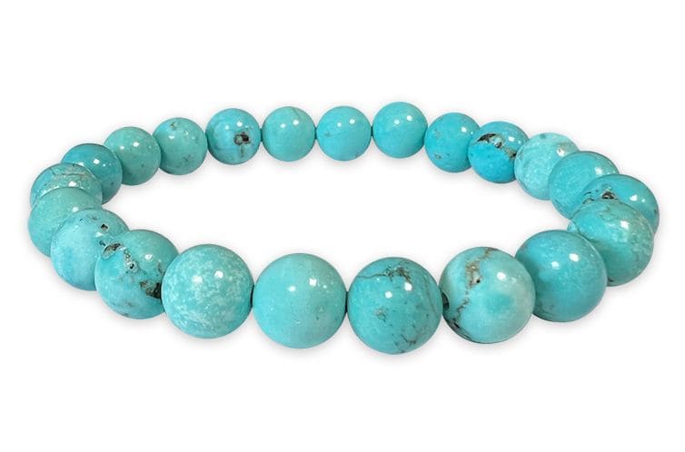 Bracelet Turquénite Howlite naturelle teintée A perles 8mm