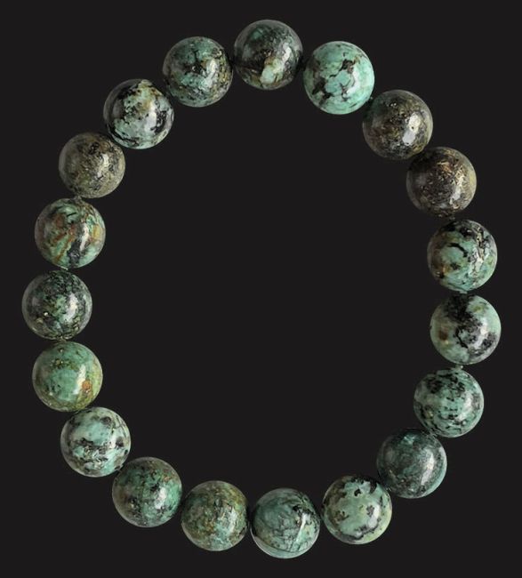 Bracelet turquoise naturelle d'Afrique perles 10mm