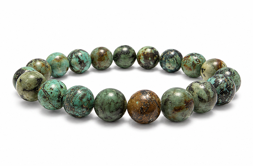 Bracelet Turquoise Naturelle d’Afrique AB perles 10mm